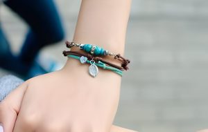 WOMEN LEATHER BRACELETS WITH BEADS