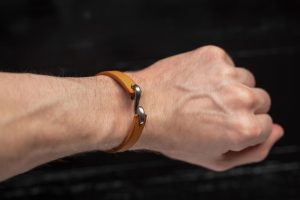 Tan leather bracelet for men